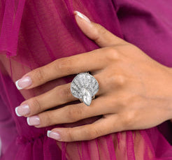 Fan Dance Dazzle White Ring