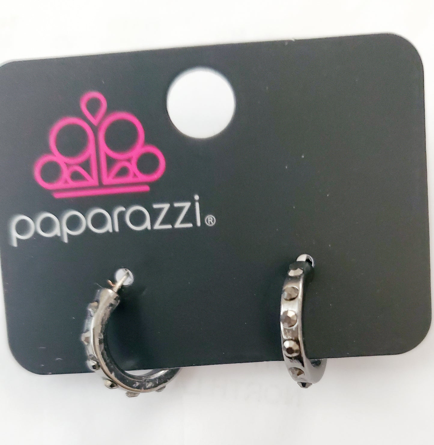 Gallant Glitz Black Hoop Earrings Paparazzi