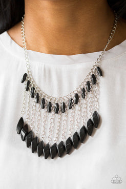 Venturous Vibes Black Necklace Paparazzi