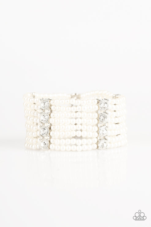 Get In Line White Bracelet Paparazzi