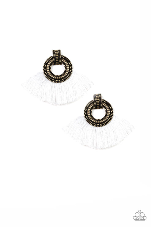 I Am Spartacus Brass Post Earrings Paparazzi