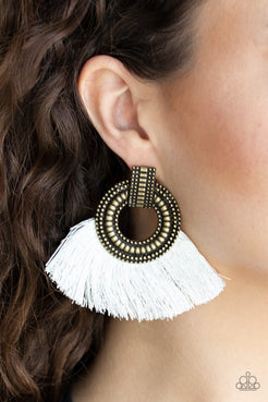 I Am Spartacus Brass Post Earrings Paparazzi