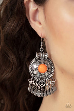 Rural Rhythm Orange Earrings Paparazzi