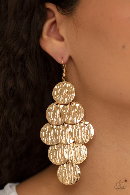 Uptown Edge Gold Earrings