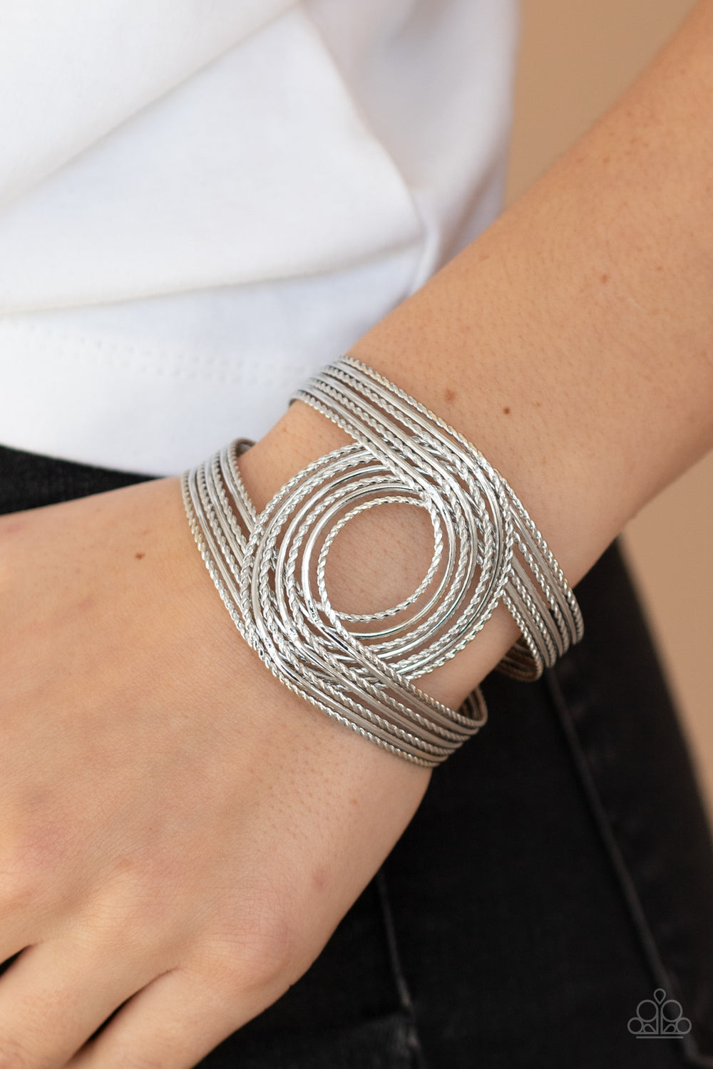 Rustic Coils Silver Bracelet Paparazzi