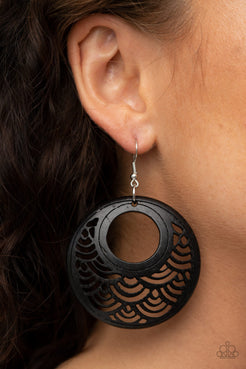 Tropical Canopy Black Earrings Paparazzi