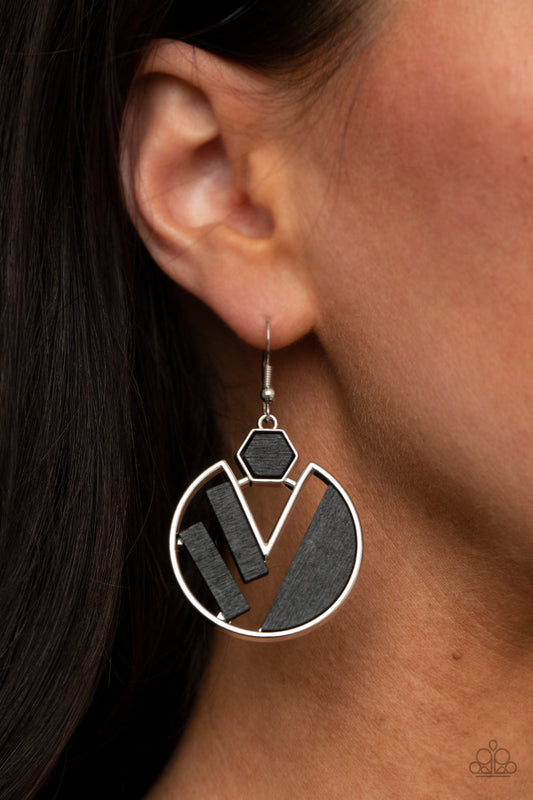 Petrified Posh Black Earrings Paparazzi