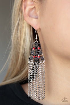 Cleopatra's Allure Red Earrings