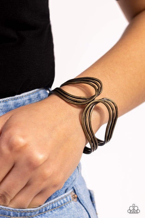Shockwave Attitude Brass Bracelet