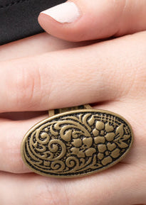 Floral Fortress Brass Ring Paparazzi