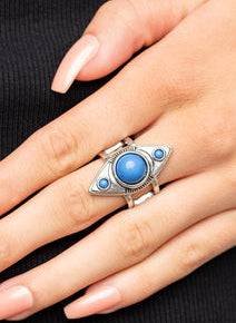 Pivoting Point Blue Ring