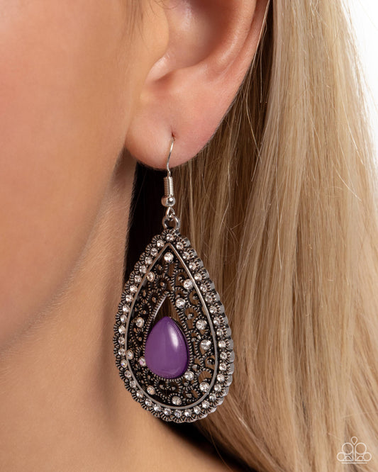 Cloud Nine Couture Purple Earrings Paparazzi
