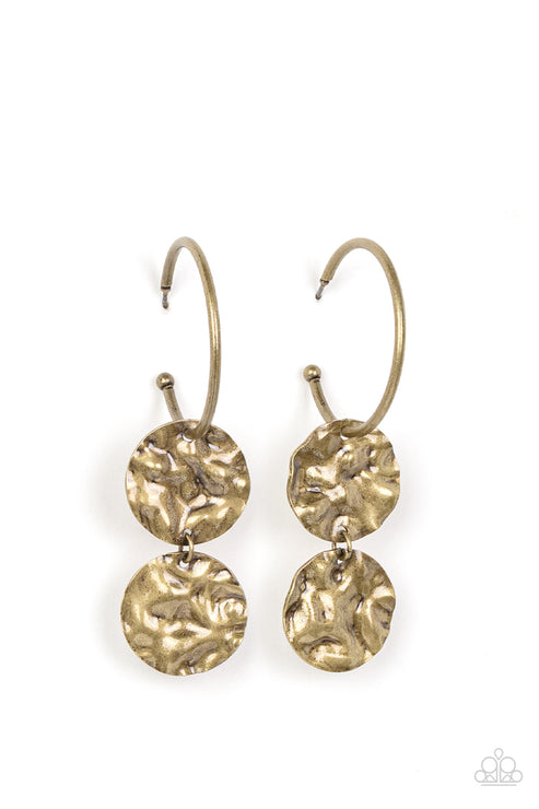 Sending Shock Waves Brass Earrings Paparazzi