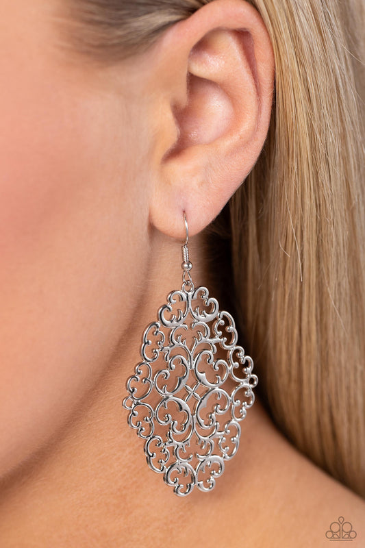 Contemporary Courtyards Silver Earrings