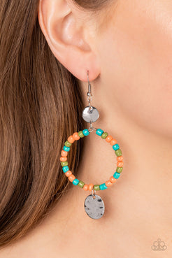 Cayman Catch Orange Earrings Paparazzi