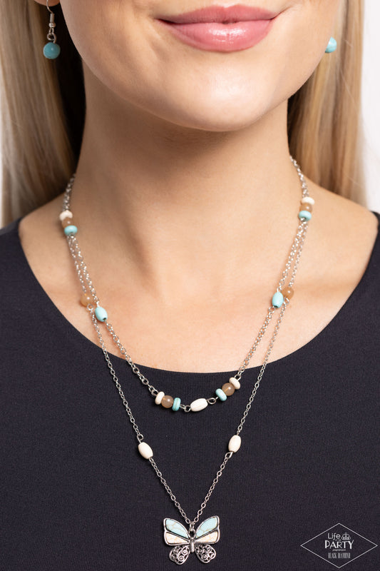 Free-Spirited Flutter Blue Necklace