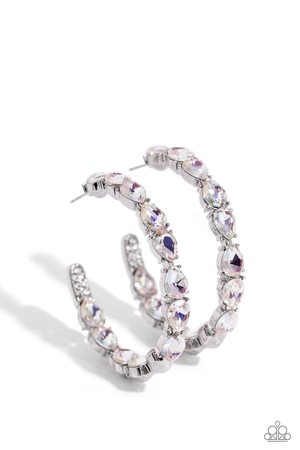 Presidential Pizzazz White Hoop Earrings
