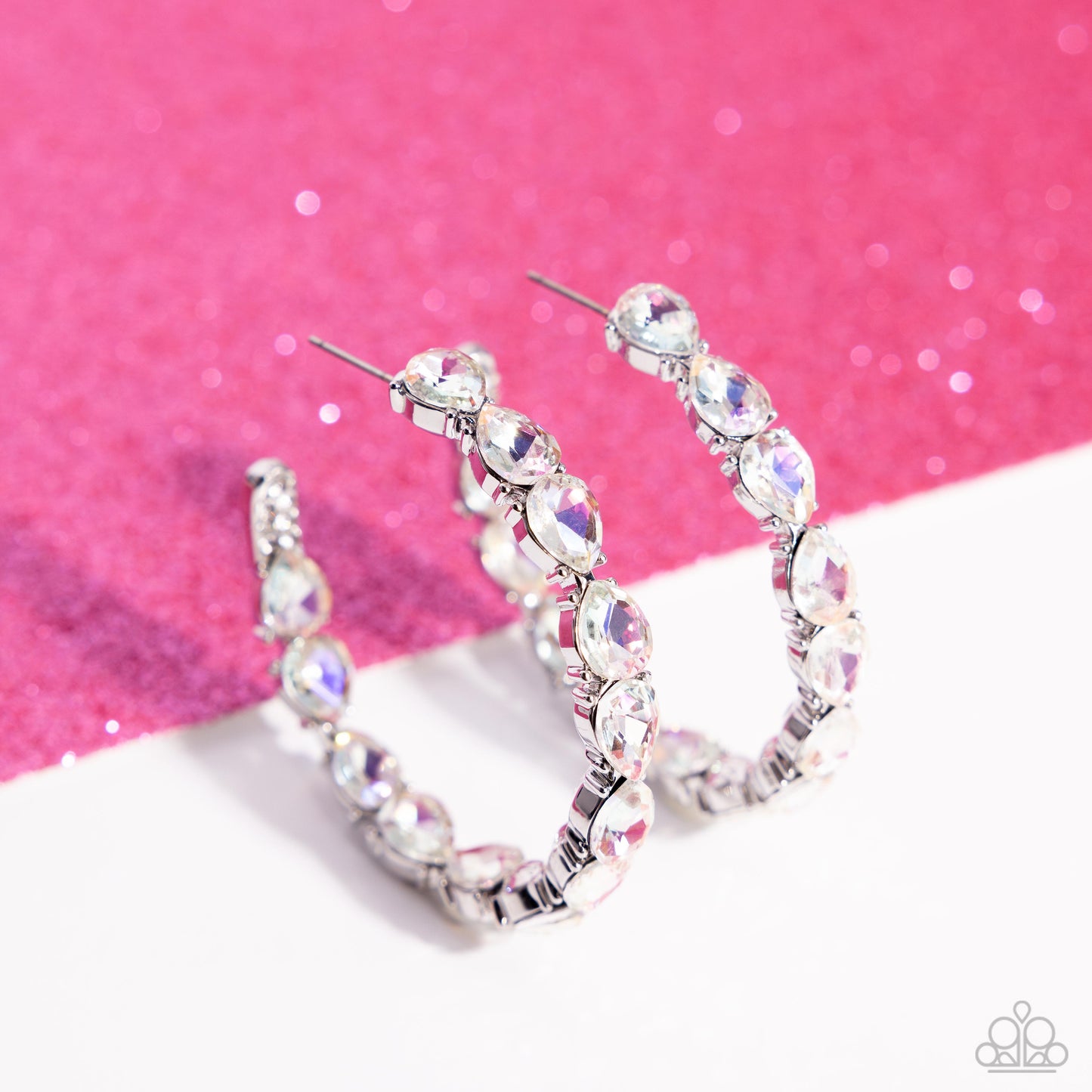 Presidential Pizzazz White Hoop Earrings