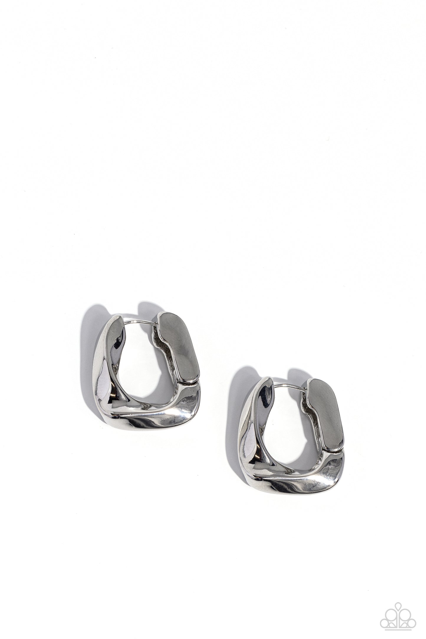 Asymmetric Advocate Silver Hoop Earrings