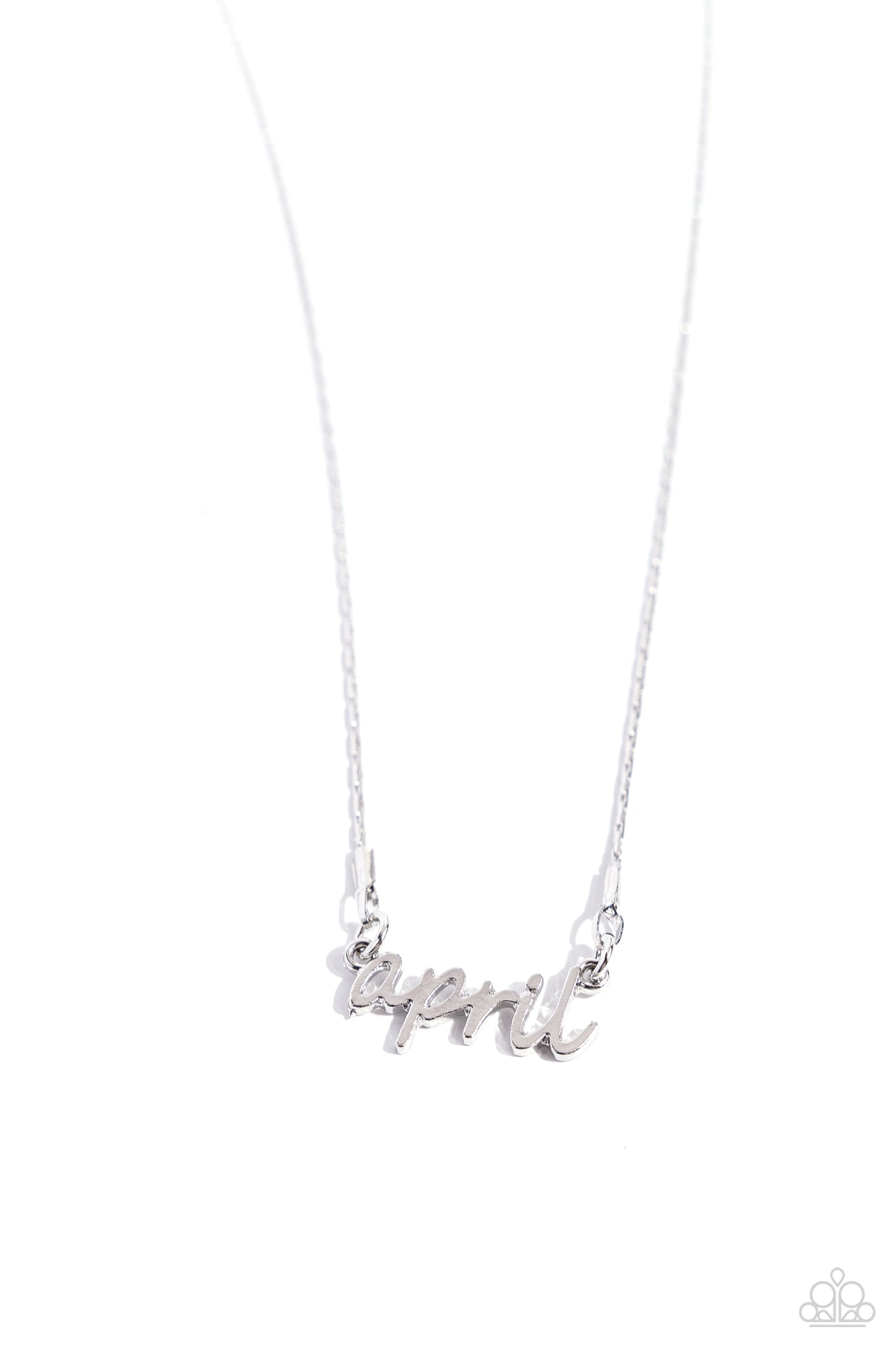 Birth Month Bling April Silver Necklace