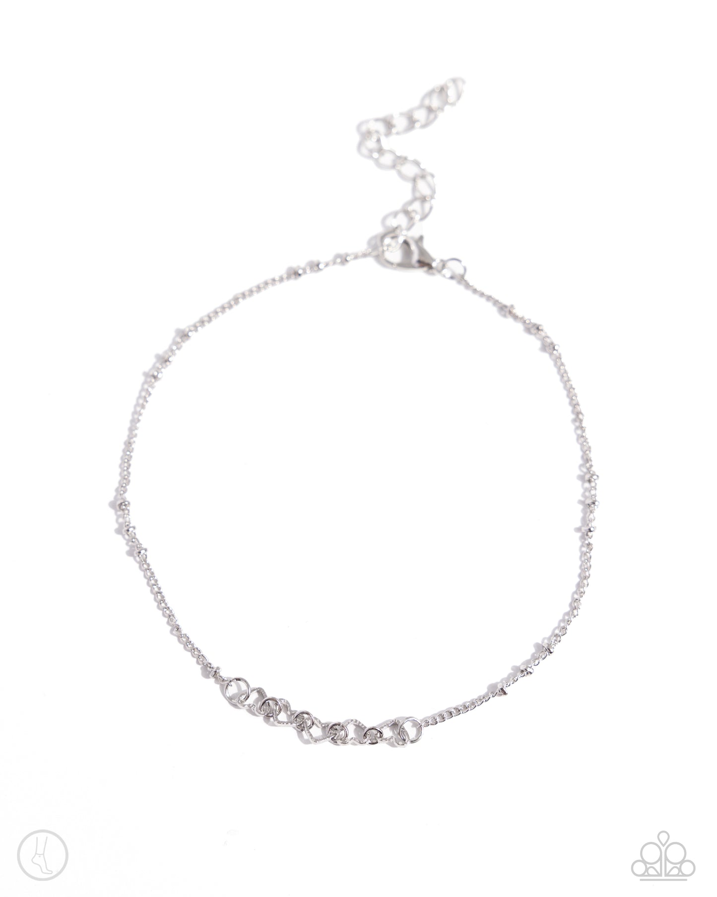 Satellite Shimmer Silver Ankle Bracelet