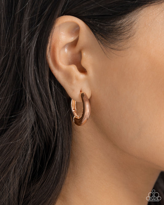 Monochromatic Makeover Rose Gold Hoop Earrings