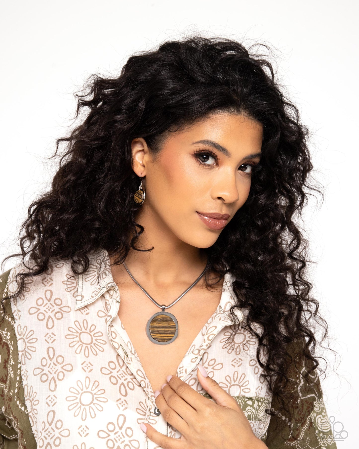 Pendant Puzzle Brown Necklace