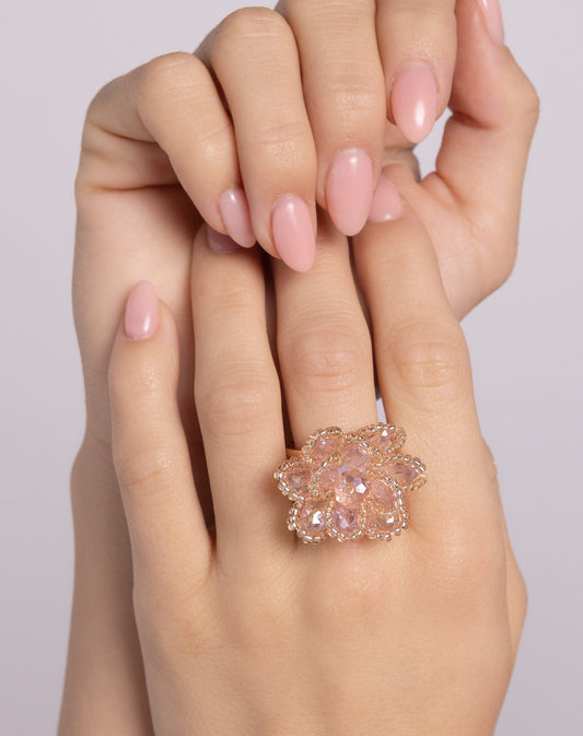 Beaded Boutonniare Gold Ring