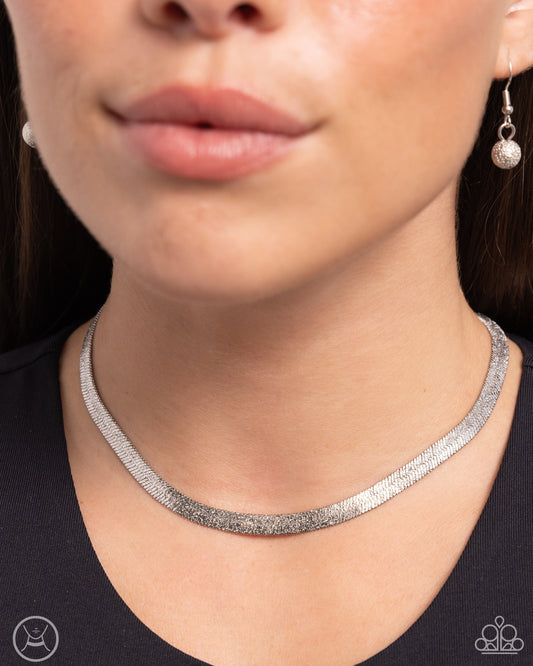 Simply Scintillating Silver Choker Necklace