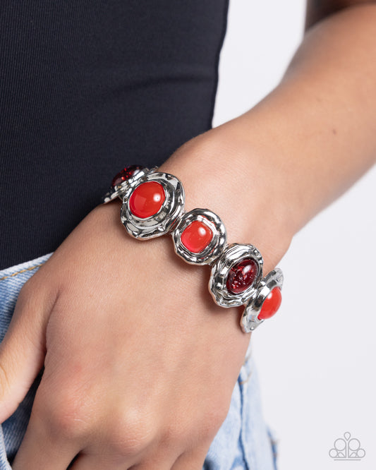 Hammered High Red Bracelet