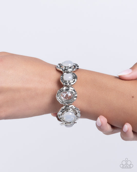 Hammered High White Bracelet