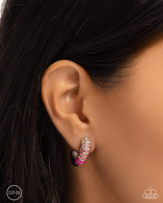 Ombré Observer Pink Clip On Earrings