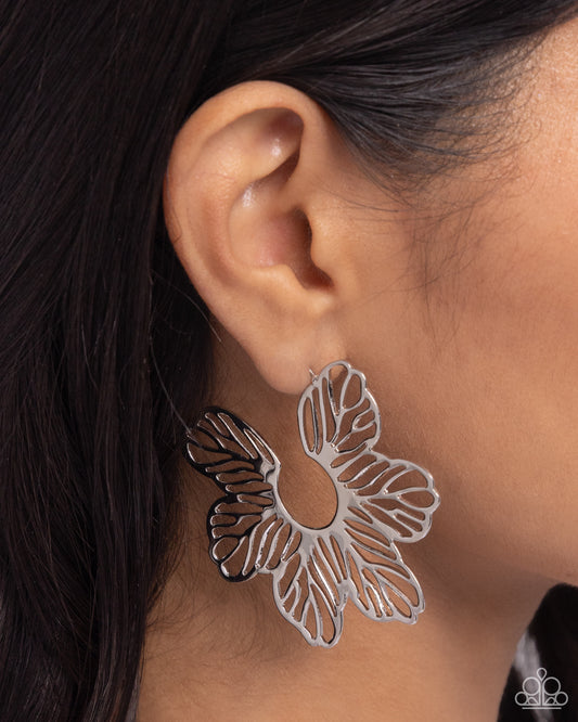 Floral Fame Silver Hoop Earrings