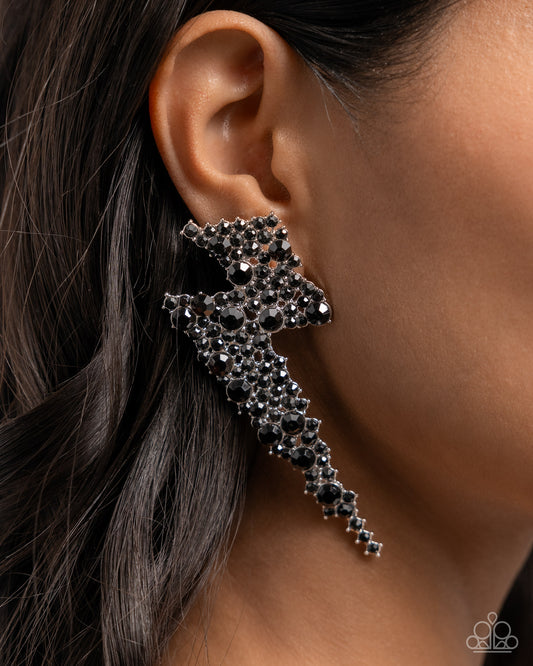 Electric Effulgence Black Post Earrings