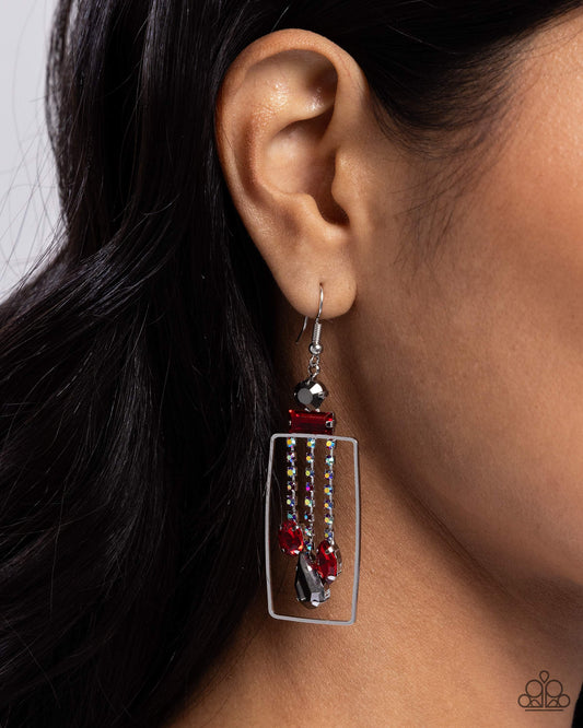 Framed Feature Red Earrings