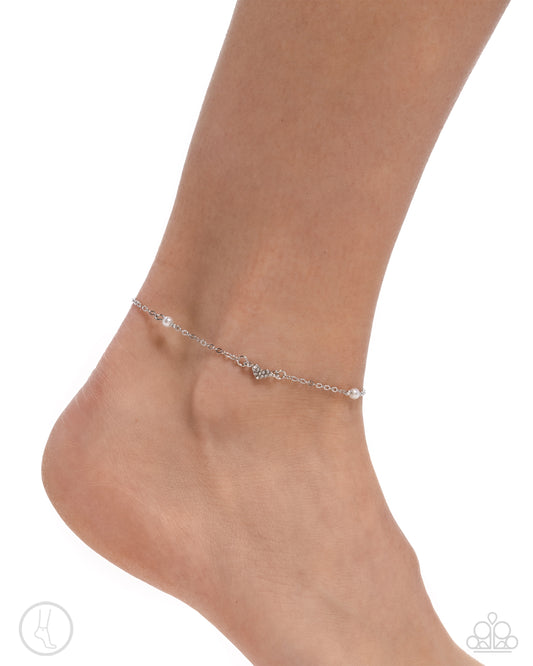 Ladylike Loop White Ankle Bracelet