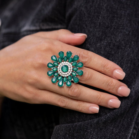 Steady Shimmer Green Ring