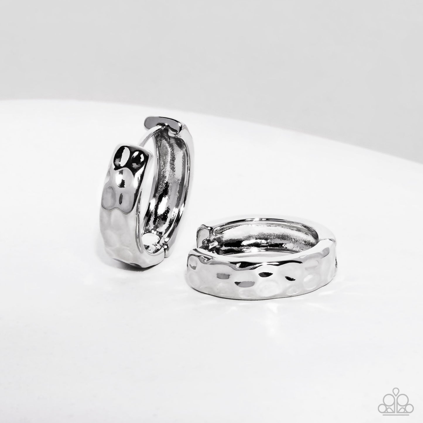 Hammered Hyperaware Silver Hoop Earrings Paparazzi
