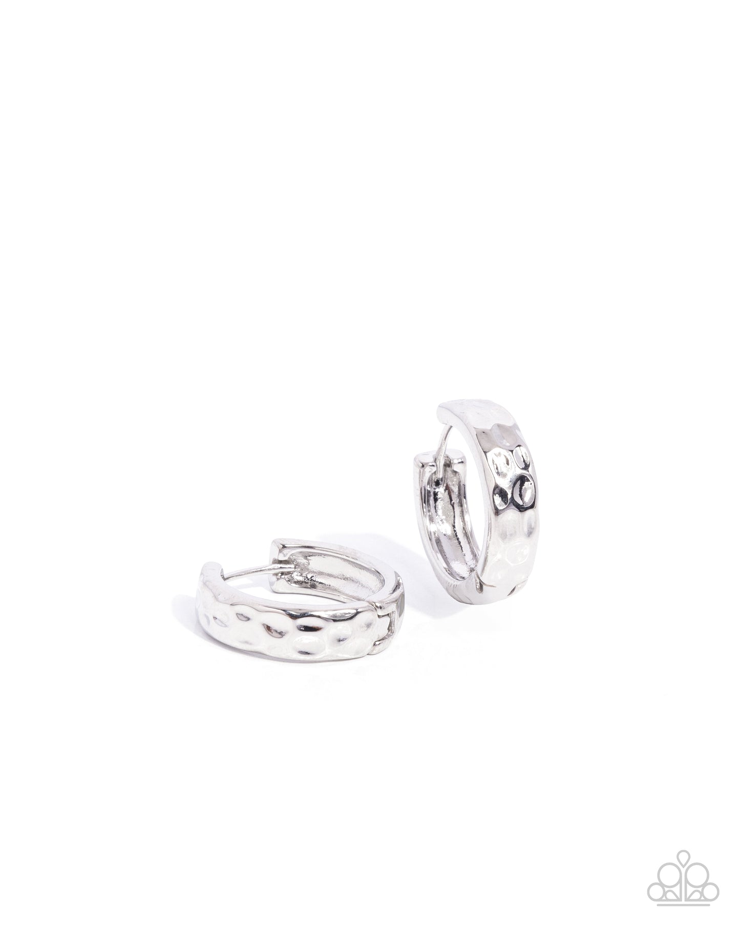 Hammered Hyperaware Silver Hoop Earrings Paparazzi