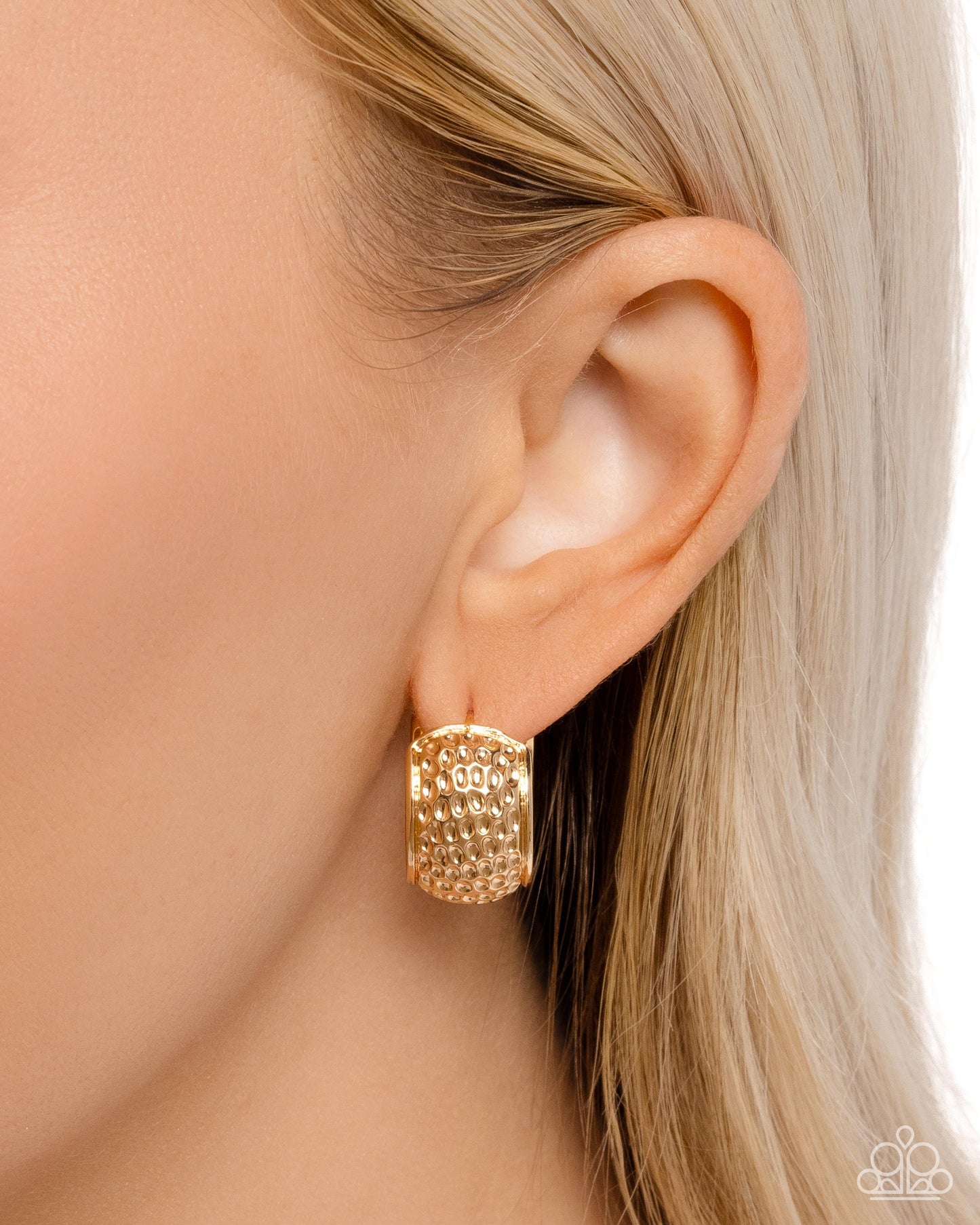 Hammered Heaven Gold Hoop Earrings Paparazzi