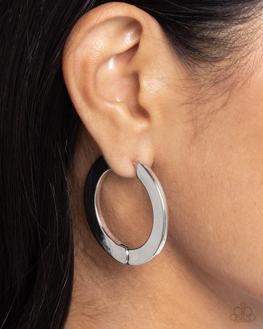 Circling Chariot Silver Hoop Earrings