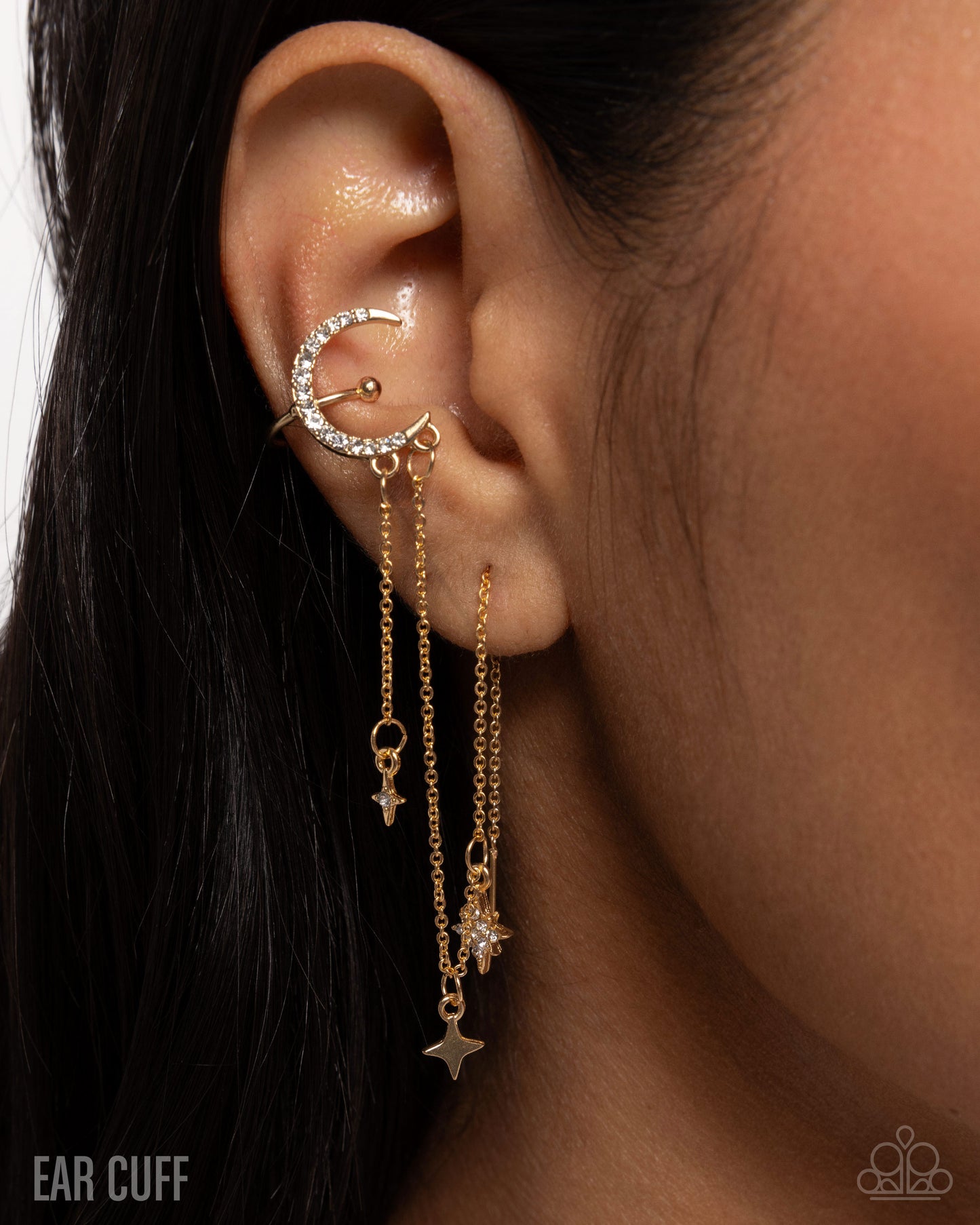 Heaven Struck Gold Ear Cuff Earrings