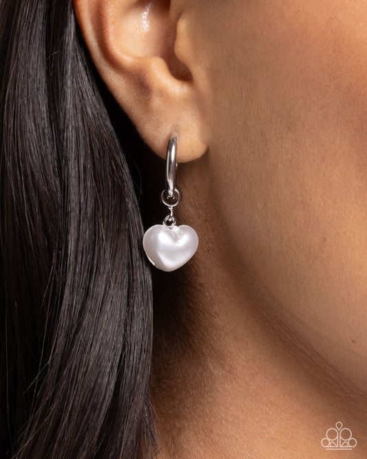 Carriage Chic White Earrings