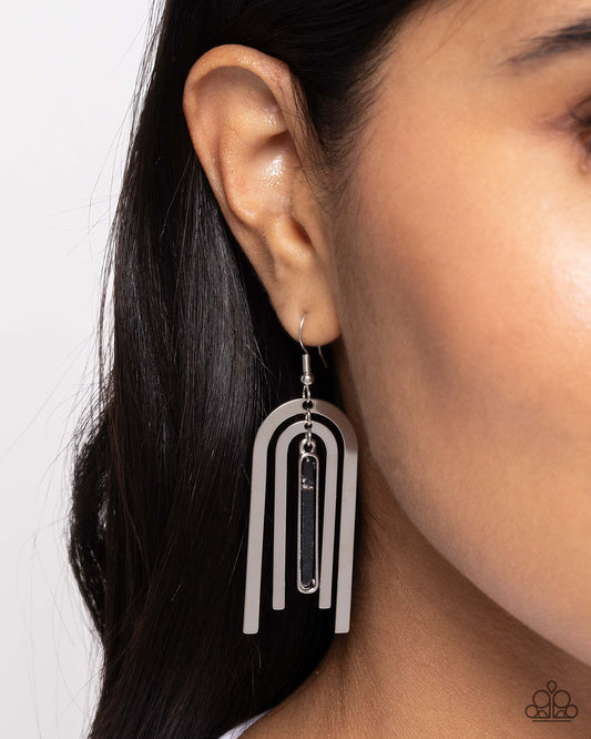 Coarse Conversation Black Earrings