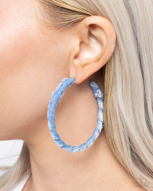 Denim Debut Blue Hoop Earrings