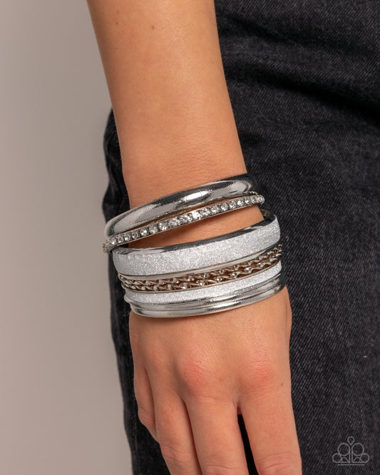 Smoldering Stack Silver Bracelets