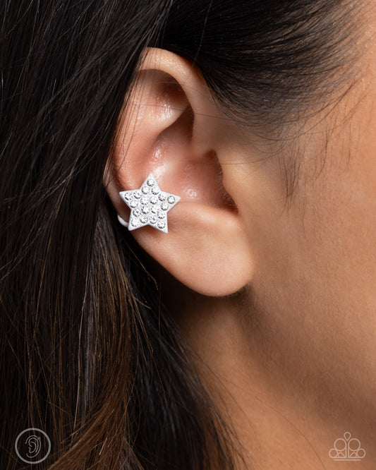 Stellar Skill White Ear Cuff Earrings