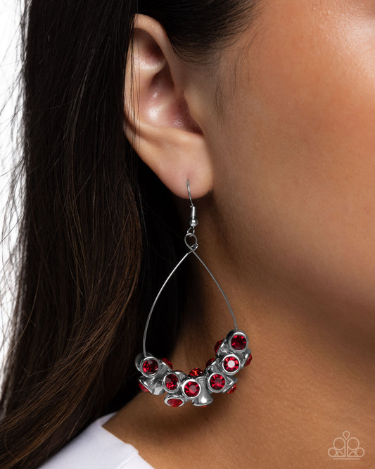 Courageous Chandelier Red Earrings