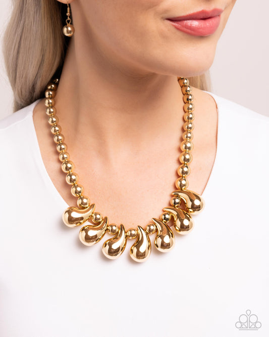Raindrop Rebel Gold Necklace