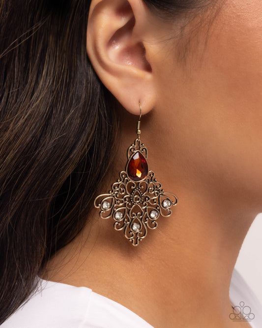 Lattice Legacy Brown Earrings